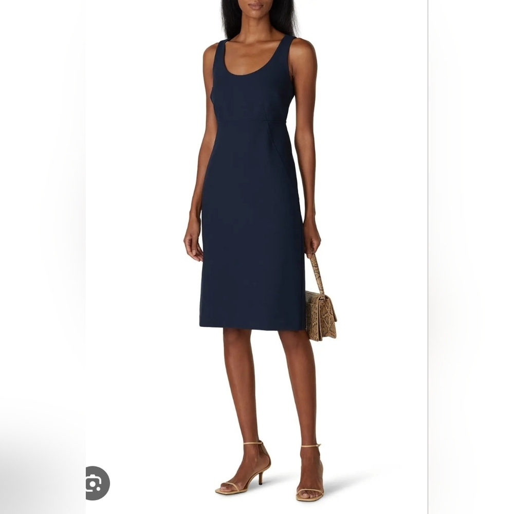 ❤️ NWT! CLUB MONACO BUTTON BACK VENT NAVY BLUE SHEATH DRESS, 2 - Picture 3 of 14